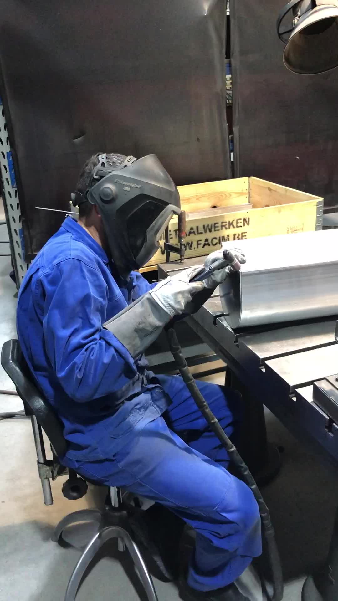 Fabrication work on an engineered industrial component