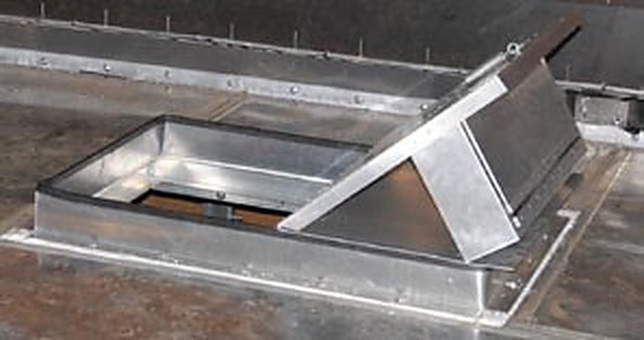 Pressure vacuum vent and manway detail on a full-contact internal floating roof